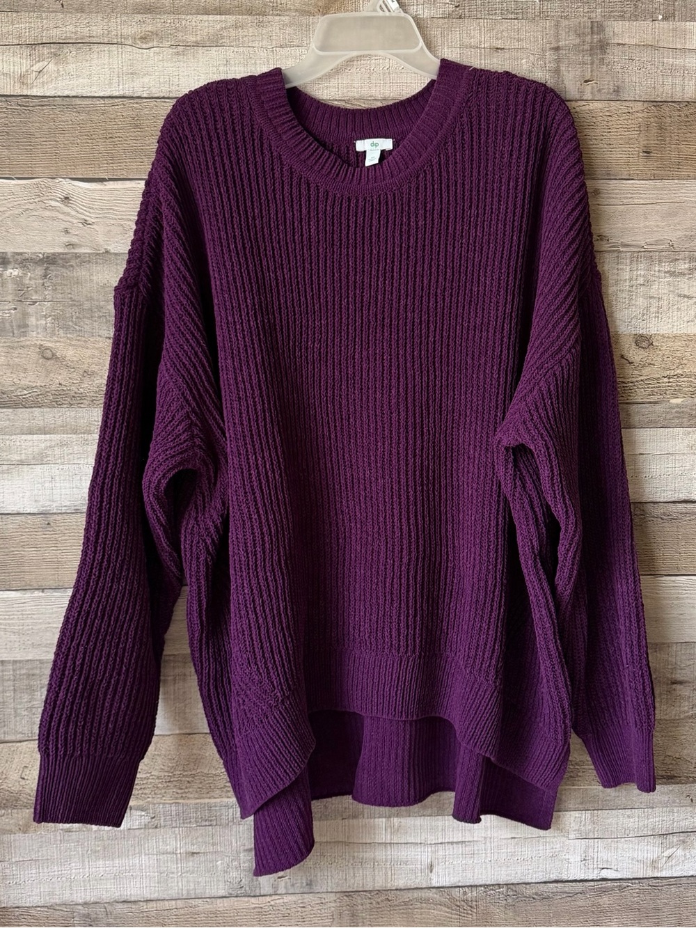 Dip Purple Chunky Ribbed Knit Oversized Hi-Low Sweater 2X NWT - Picture 16 of 16
